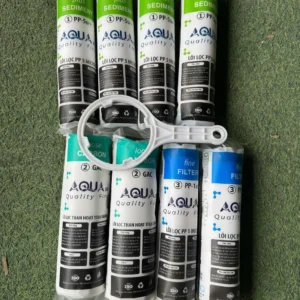 Combo 8 lõi lọc nước 123 Aqua tặng tay vặn - Gồm 4 lõi số 1, 2 lõi số 2, 2 lõi số 3, 1 tay vặn- Chính hãng.