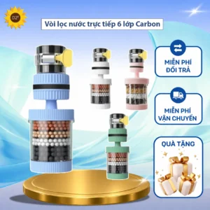 Đầu Vòi Lọc Nước 6 Lớp Lọc Xoay 360 Độ .Dùng Trong Nhà Bếp ,Chậu Rửa , Phòng Tắm