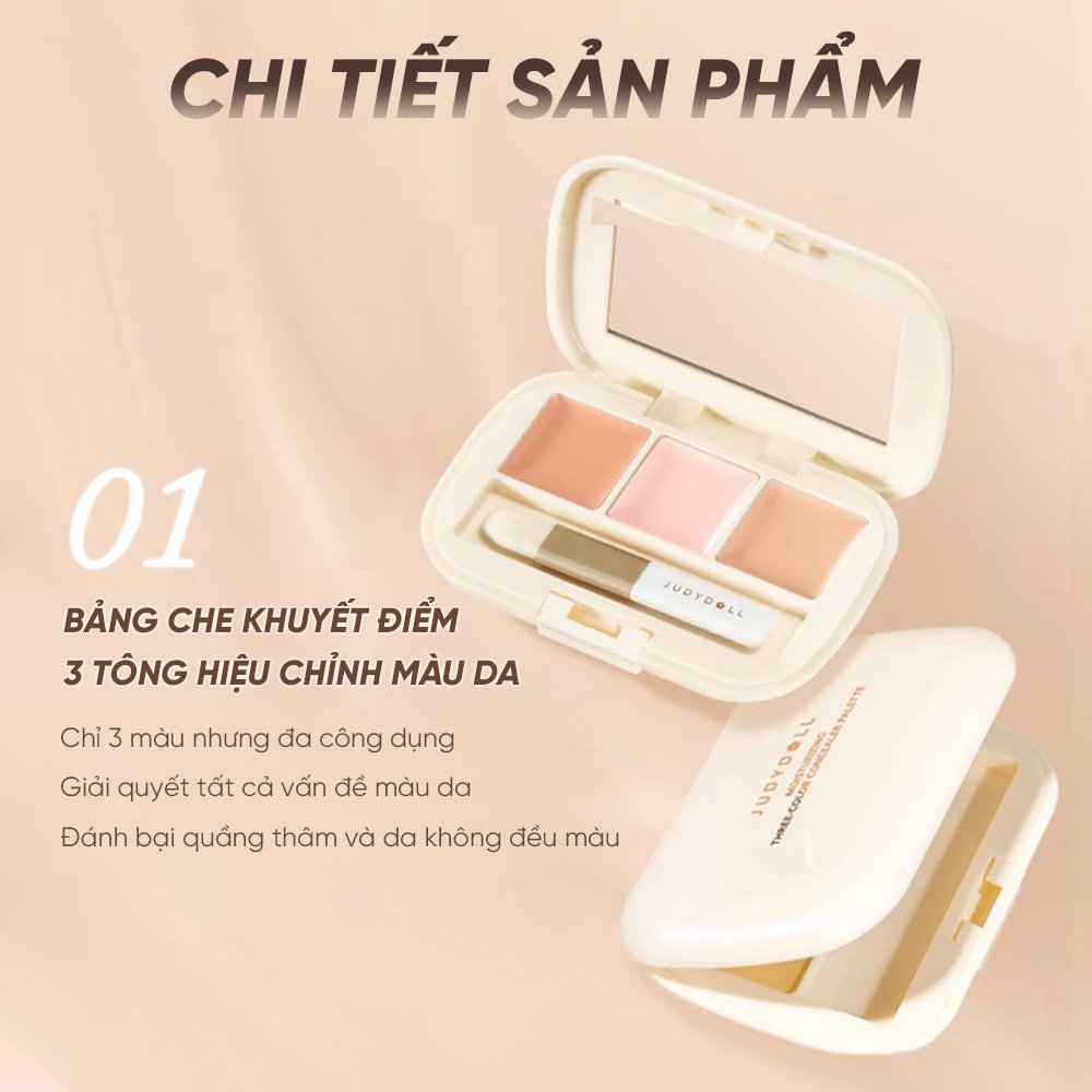 Bảng Che Khuyết Điểm Judydoll 3 Màu - 02 Che Quầng Thâm 2.7g