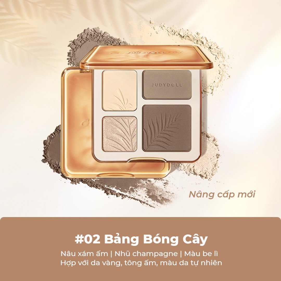 Bảng Highlight Và Tạo Khối Judydoll 4 Màu - 02 Tông Ấm 9g (Mới)