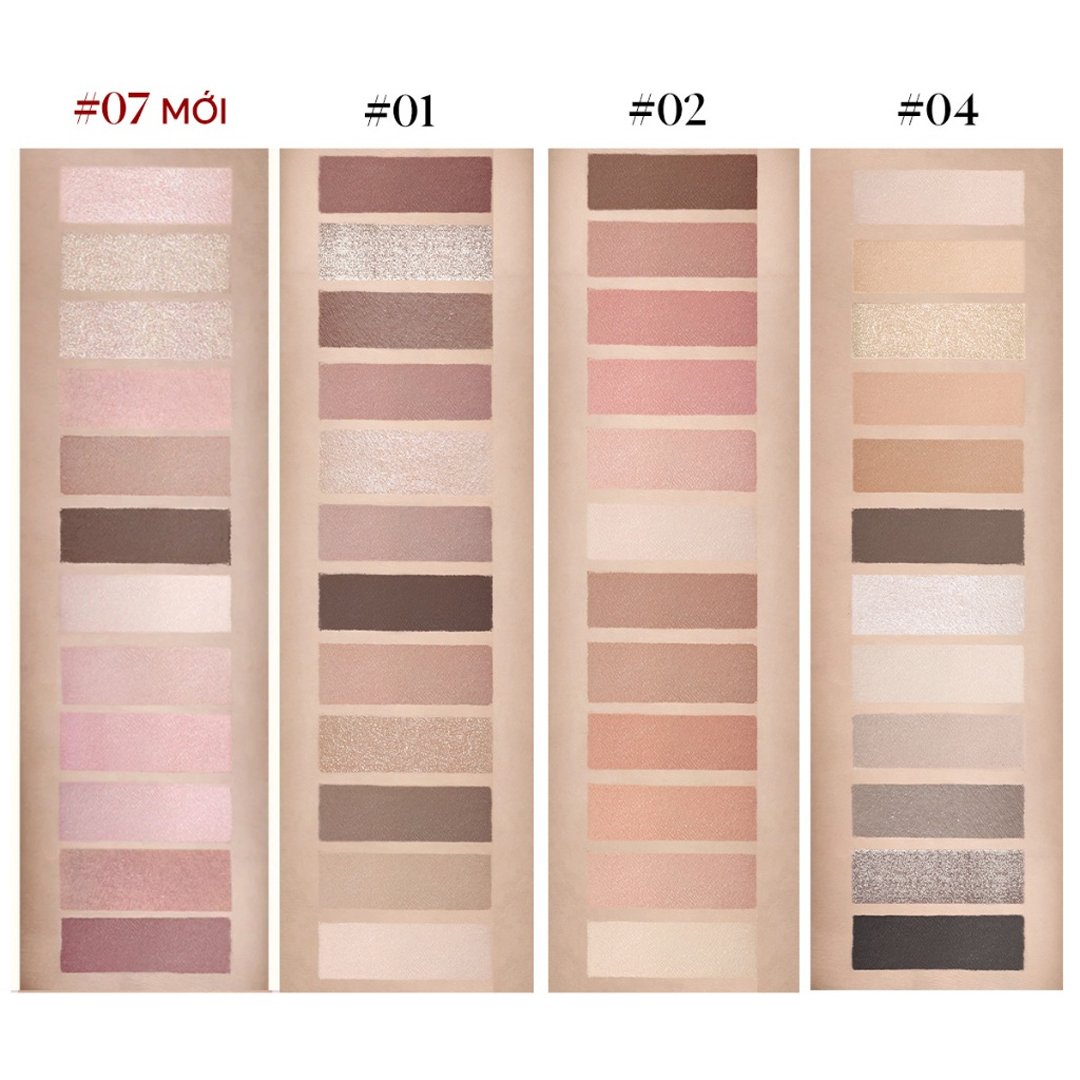 Bảng Phấn Mắt Joocyee 12 Ô - 01 Wooden Pink 14g