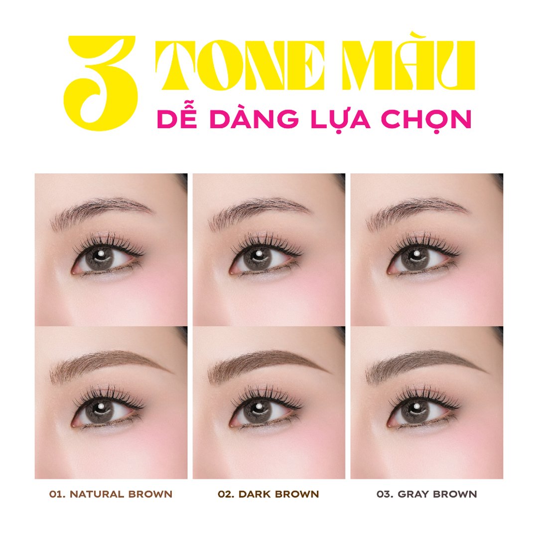 Chì Kẻ Mày Lemonade Siêu Mảnh Lâu Trôi 03 Gray Brown 0.1g