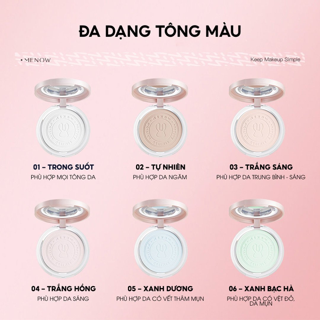 Phấn Phủ Menow Dạng Nén Rabbit E04 Trắng Hồng 8.5g