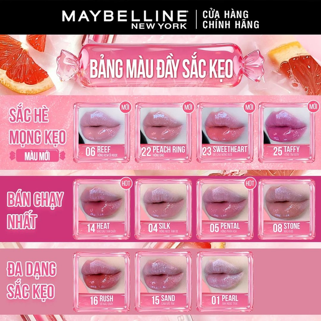 Son Bóng Maybelline 025 Taffy - Hồng Tím Berry 5.4ml