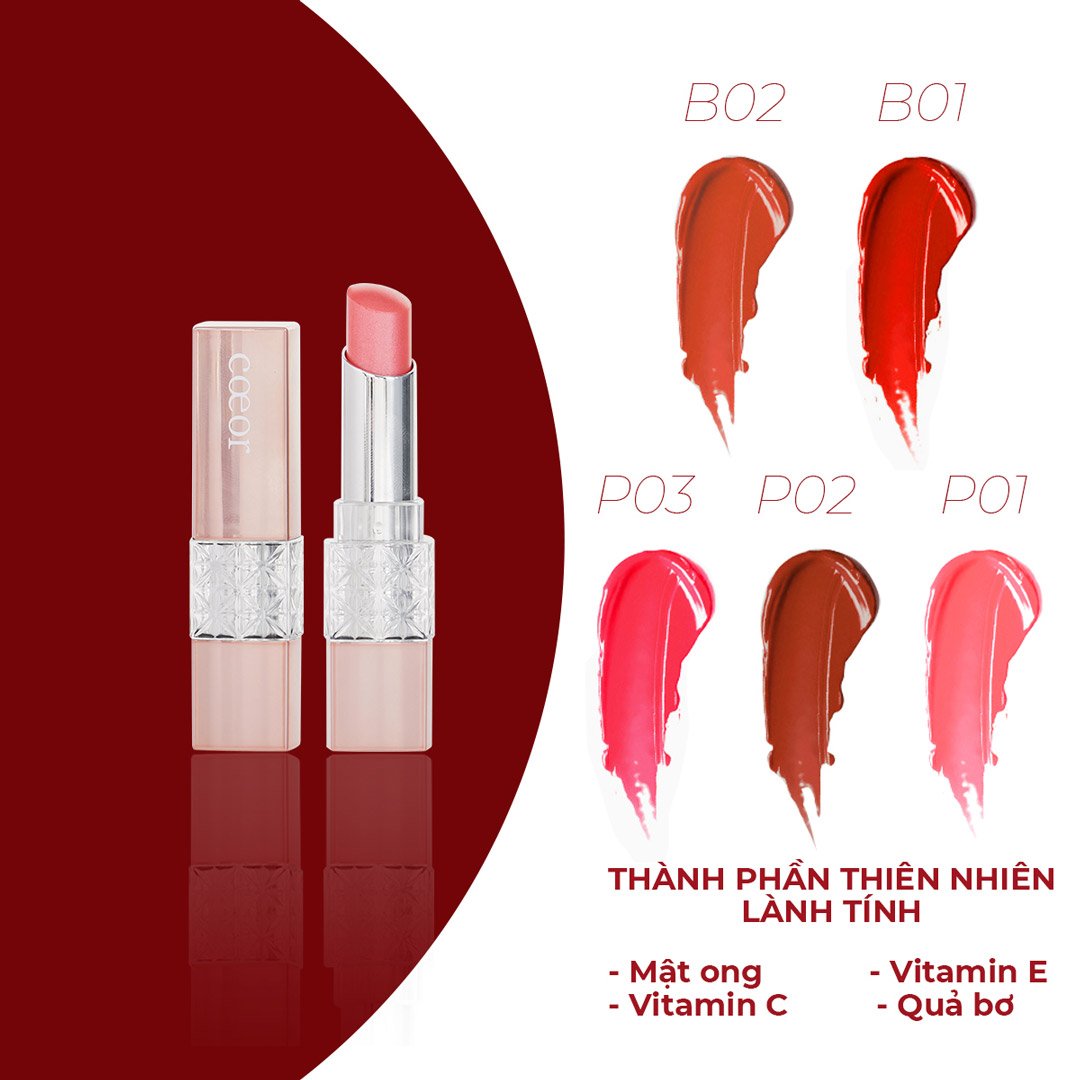 Son Môi Naris Cosmetics Coeor P03 Hồng Đào 3.2g