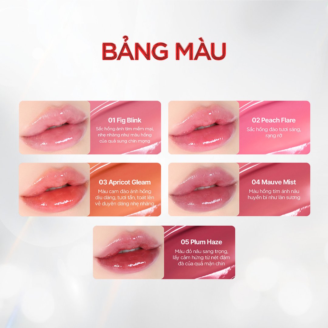 Son Tint Bóng B.O.M 01 Fig Blink - Hồng Ánh Tím 3g