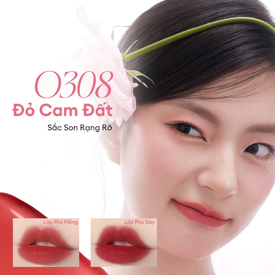 Son Tint Colorkey Watery O308 Đỏ Cam Đất 2.5g