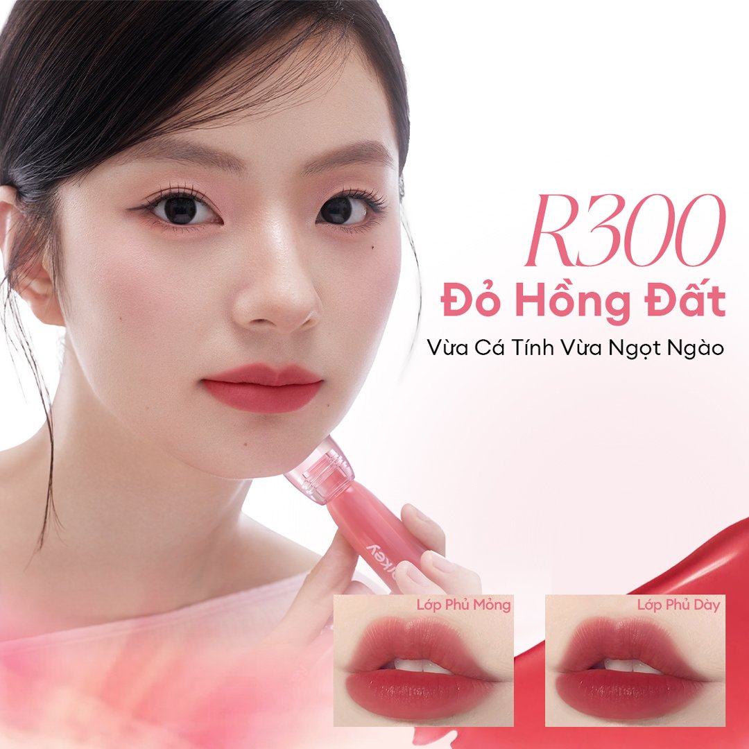 Son Tint Colorkey Watery R300 Đỏ Hồng Đất 2.5g