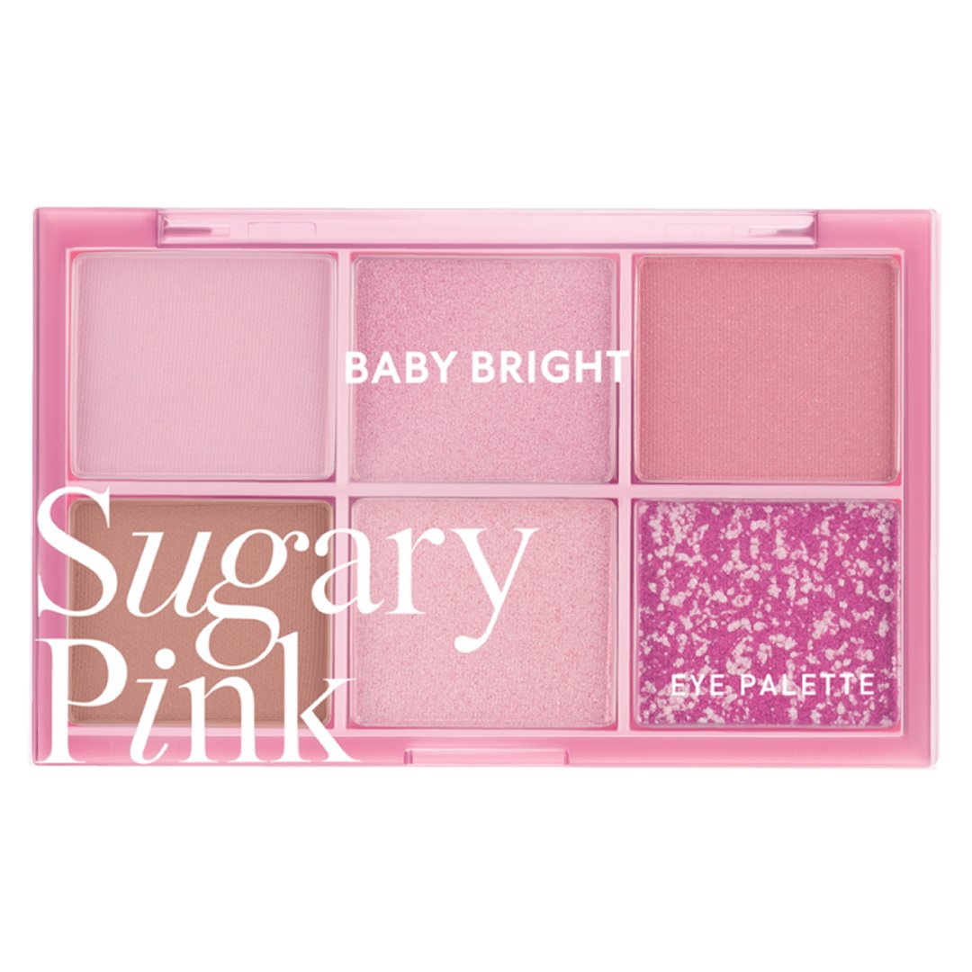 Bảng Phấn Mắt Baby Bright 6 Ô Sugary Pink - Tông Hồng 0.7g
