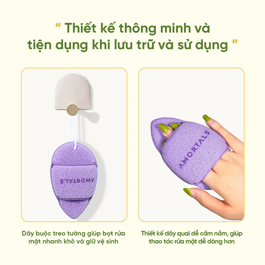 Bộ 3 Bông Rửa Mặt Bọt Biển Amortals Hình Giọt Nước