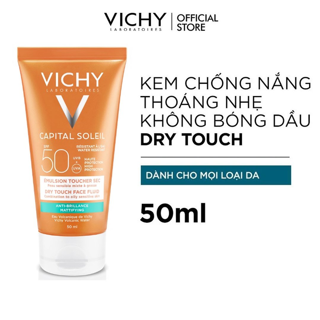 Combo Vichy Kem Chống Nắng Thoáng Nhẹ Không Bóng Dầu 50ml + Xịt Khoáng Cấp Ẩm 50ml