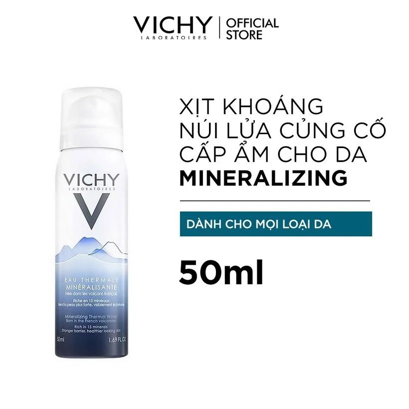 Combo Vichy Kem Chống Nắng Thoáng Nhẹ Không Bóng Dầu 50ml + Xịt Khoáng Cấp Ẩm 50ml