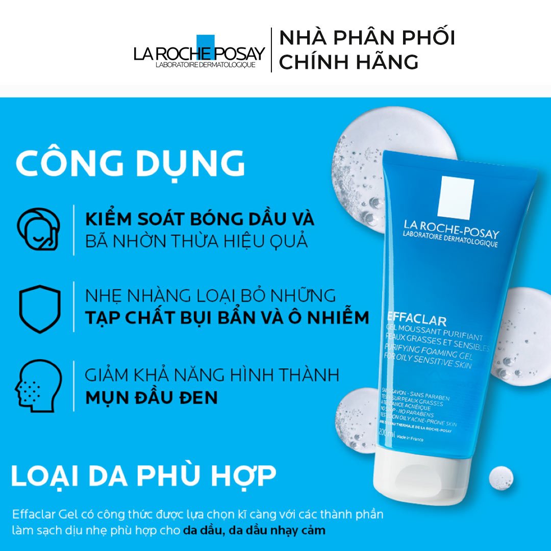 Bộ La Roche-Posay Chăm Sóc Da Dầu, Mụn 3 Món