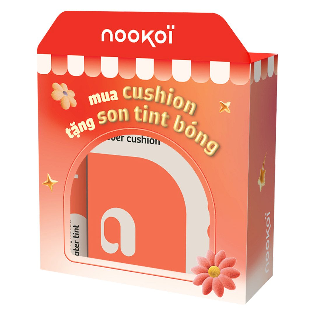 Bộ Nookoi Phấn Nước C21 Beige Tông Da Lạnh 12g + Son Tint T11 Cam Đất 3.8g
