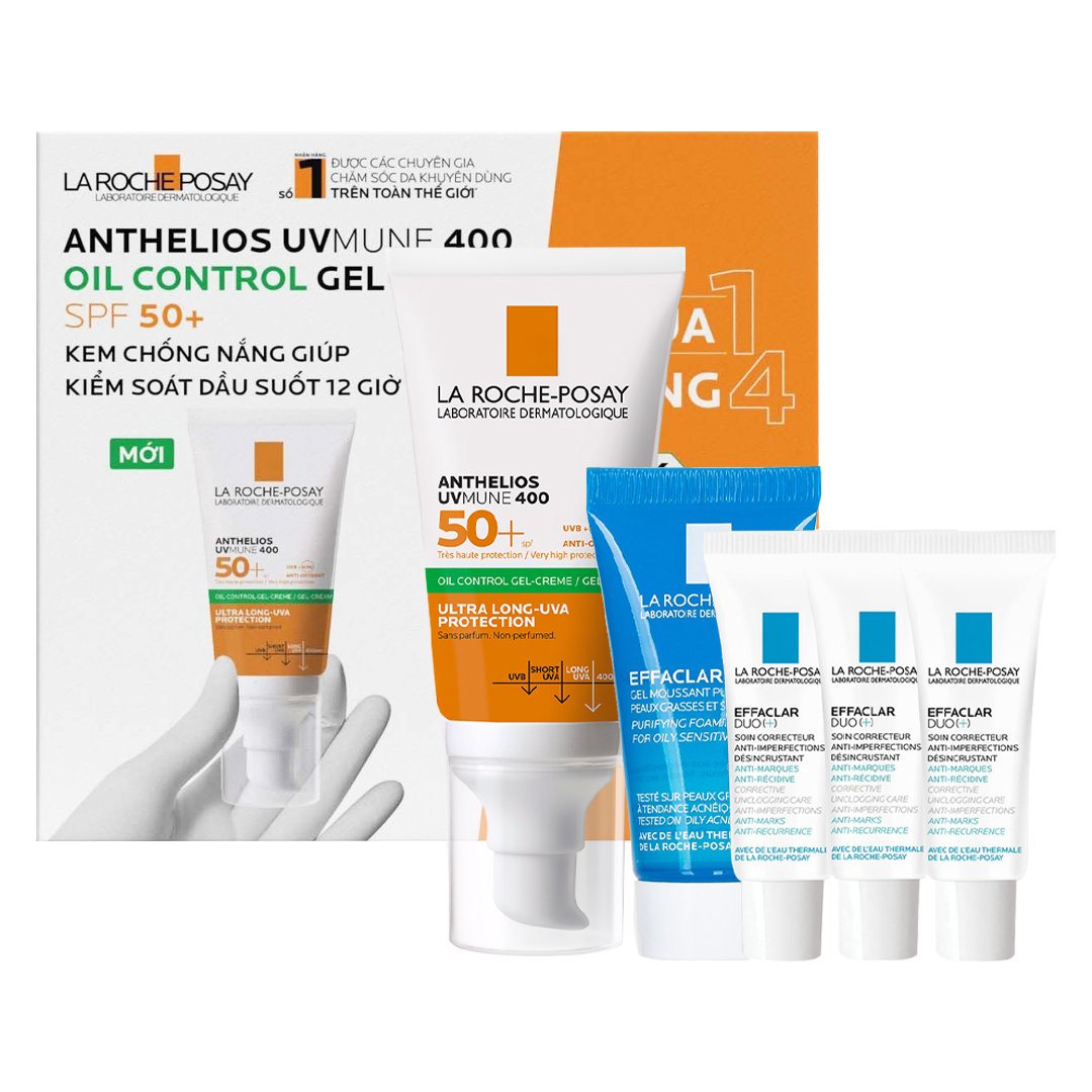 Bộ La Roche-Posay Chống Nắng, Giảm Mụn, Ngừa Vết Thâm 5 Món