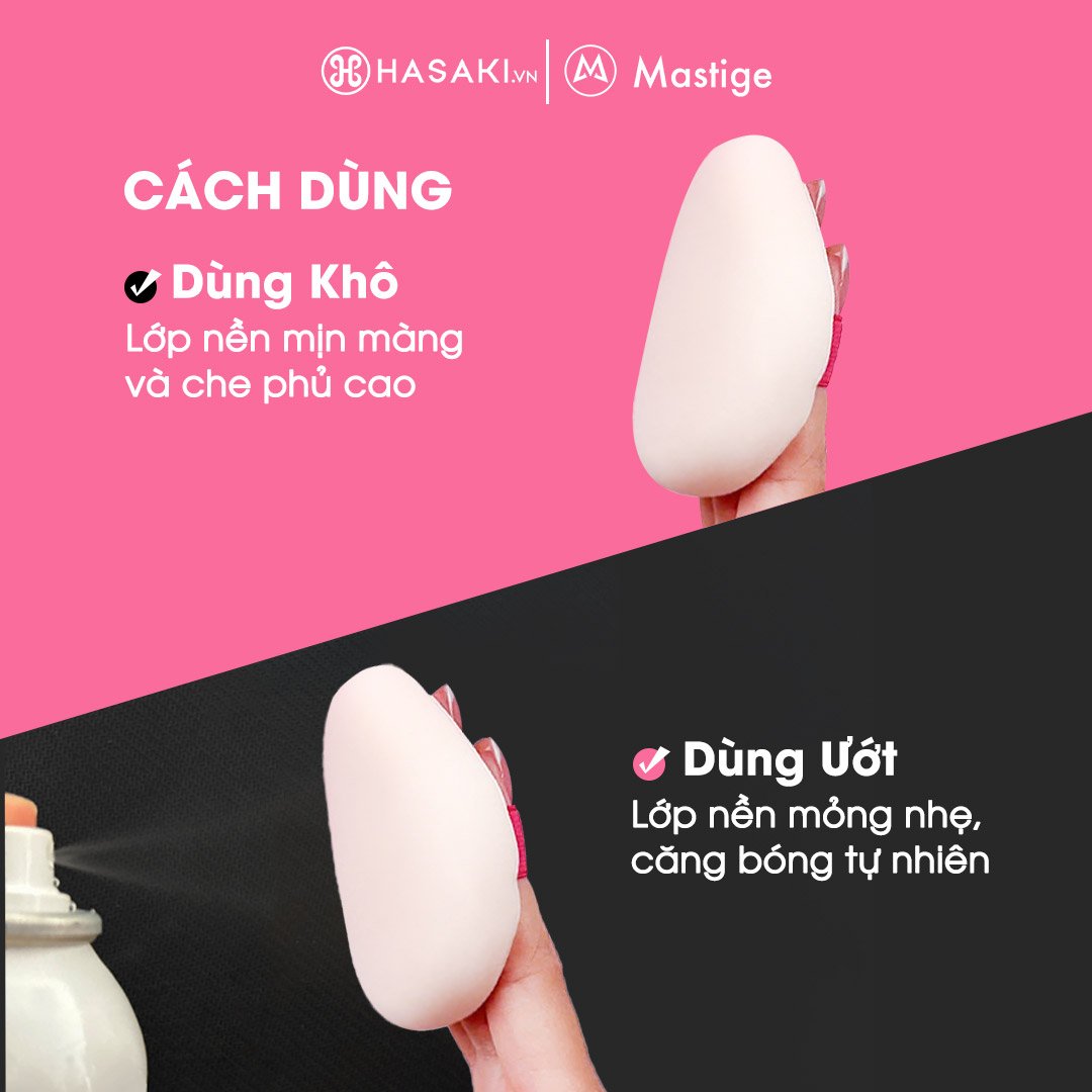 Bộ 2 Mút Tán Nền Kháng Khuẩn Mastige Marshmallow Mềm Mịn
