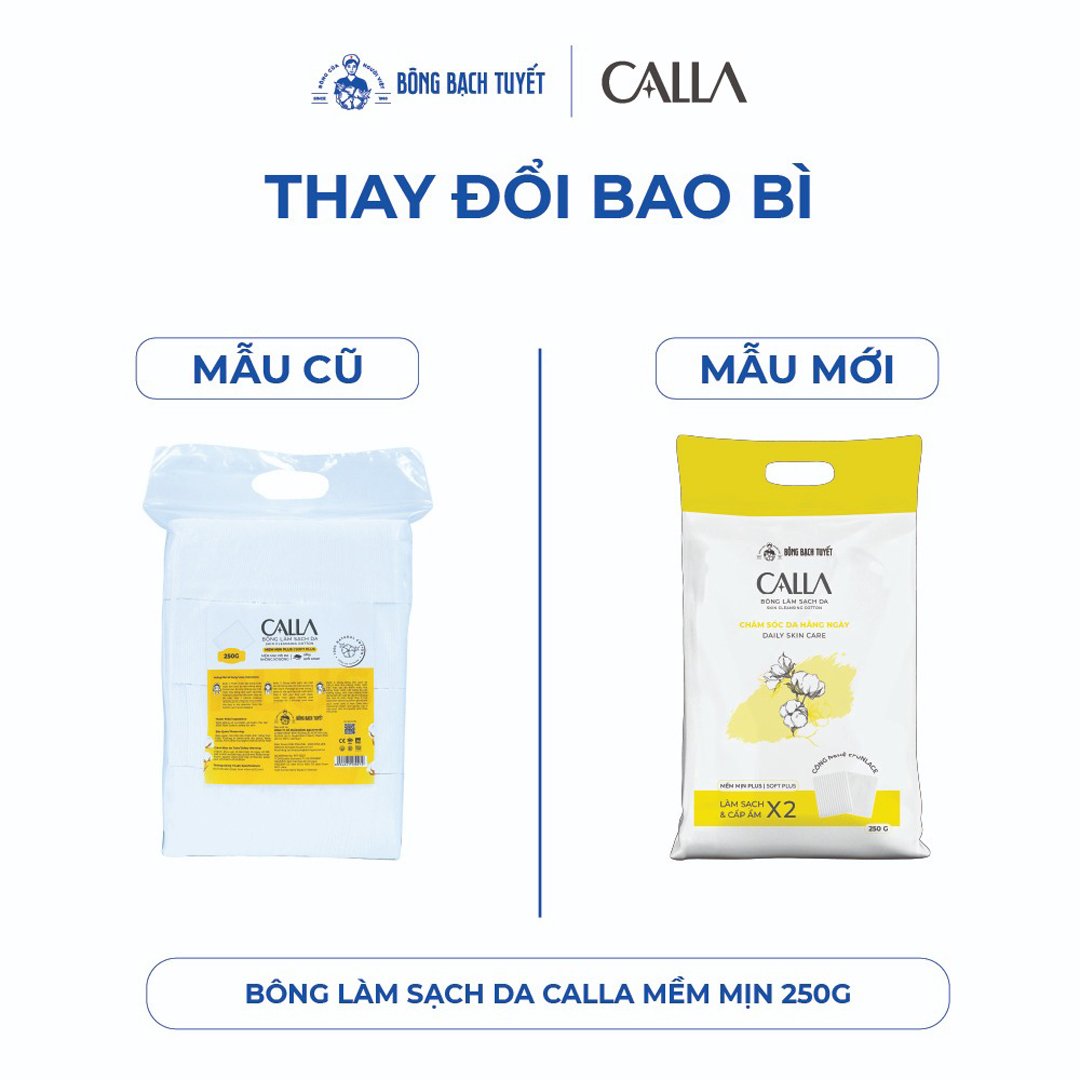 Bông Tẩy Trang Bông Bạch Tuyết Calla Mềm Mịn Túi 250g