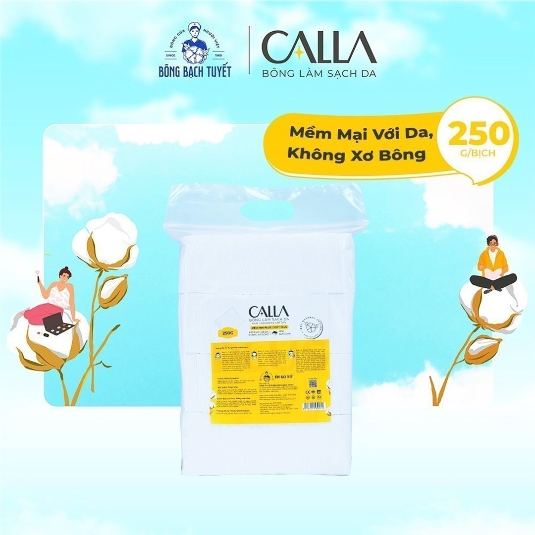 Bông Tẩy Trang Bông Bạch Tuyết Calla Mềm Mịn Túi 250g