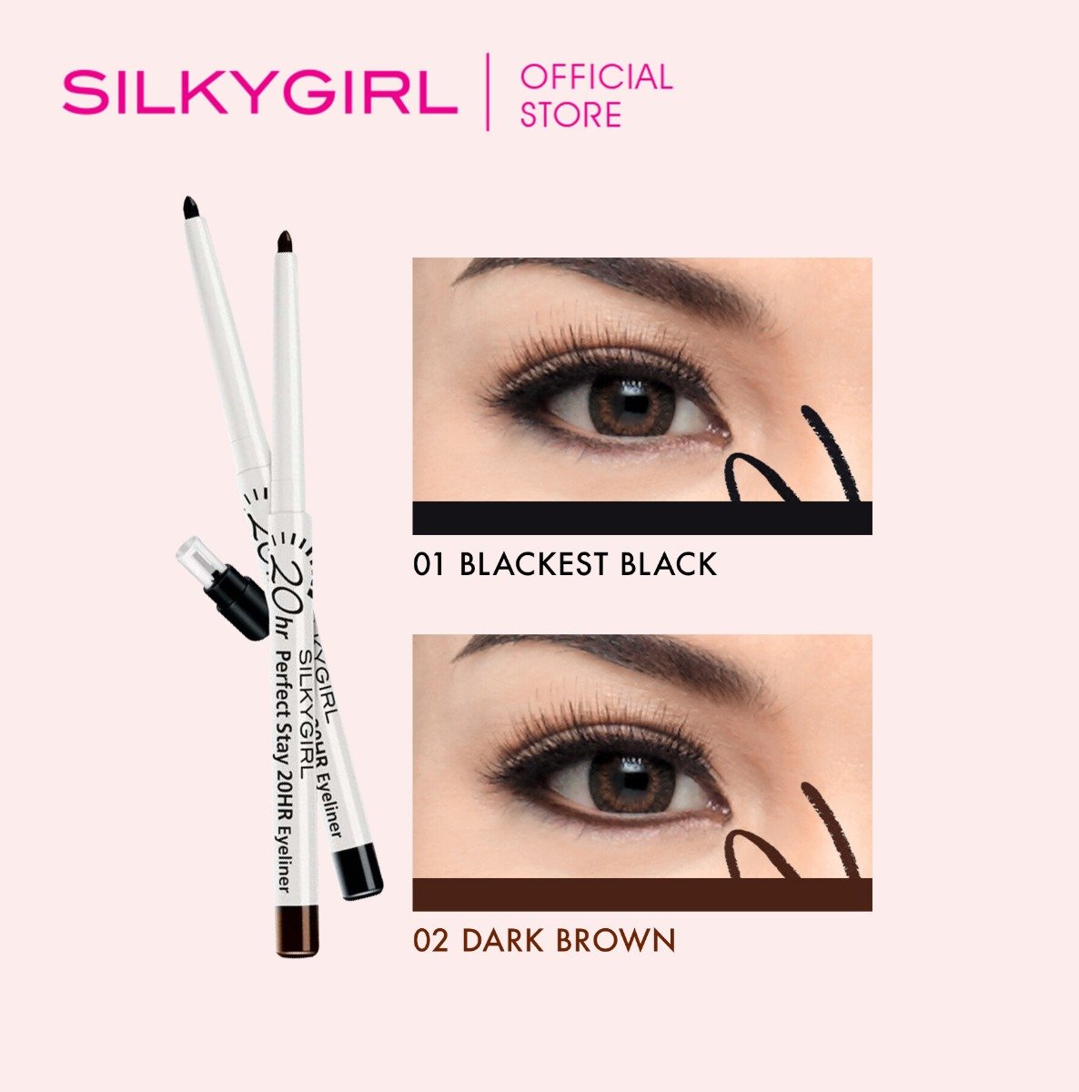 Chì Kẻ Viền Mắt Silkygirl Màu Đen 01 Blackest Black