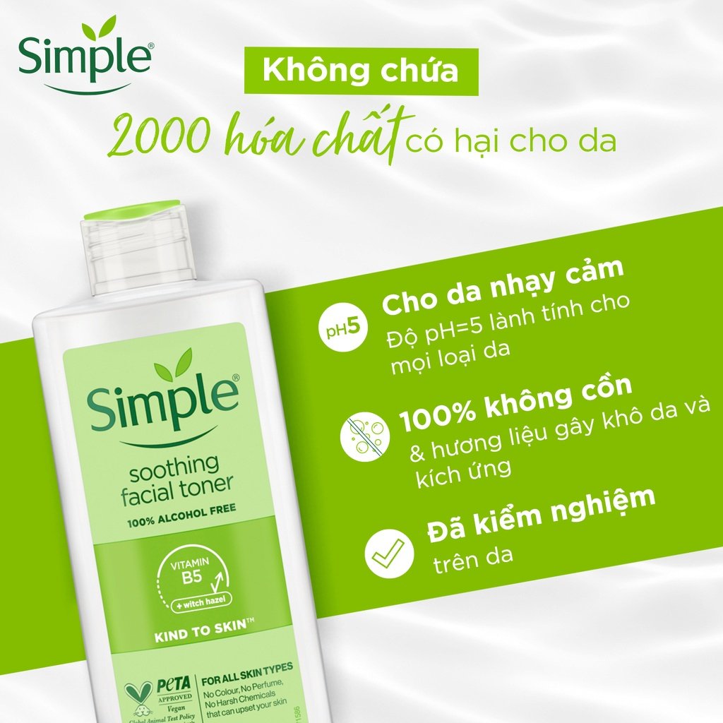 Combo 2 Nước Hoa Hồng Simple Làm Dịu Da & Cấp Ẩm 200ml