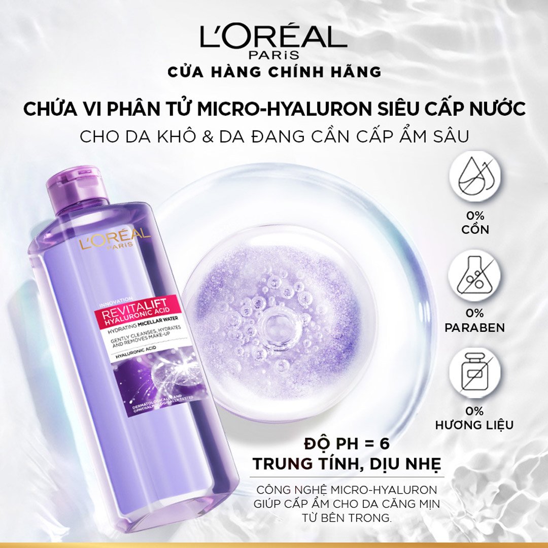Combo 2 Nước Tẩy Trang L'Oreal Căng Mịn Da 400ml
