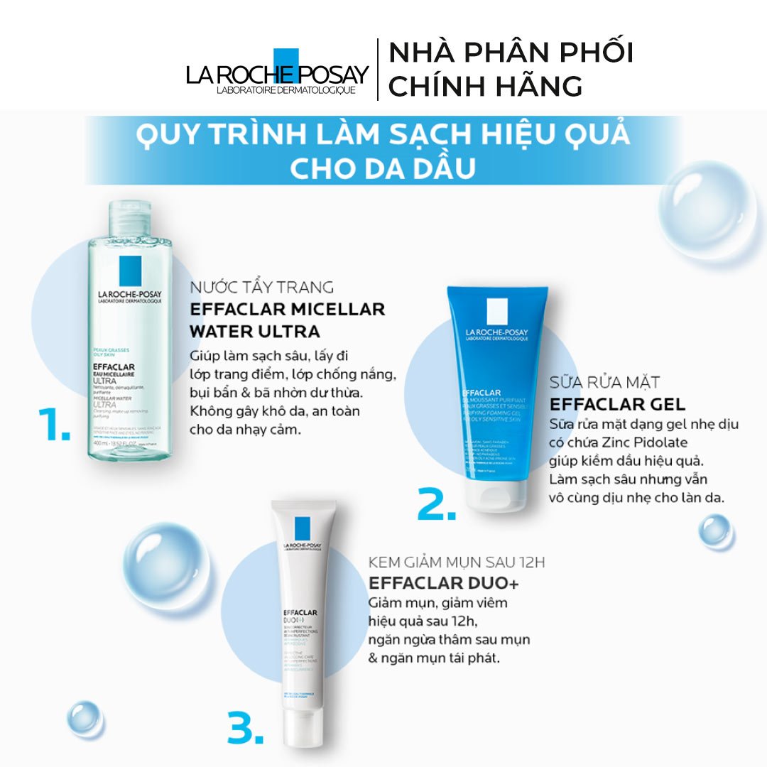 Combo 2 Nước Tẩy Trang La Roche-Posay Cho Da Dầu, Nhạy Cảm 400ml