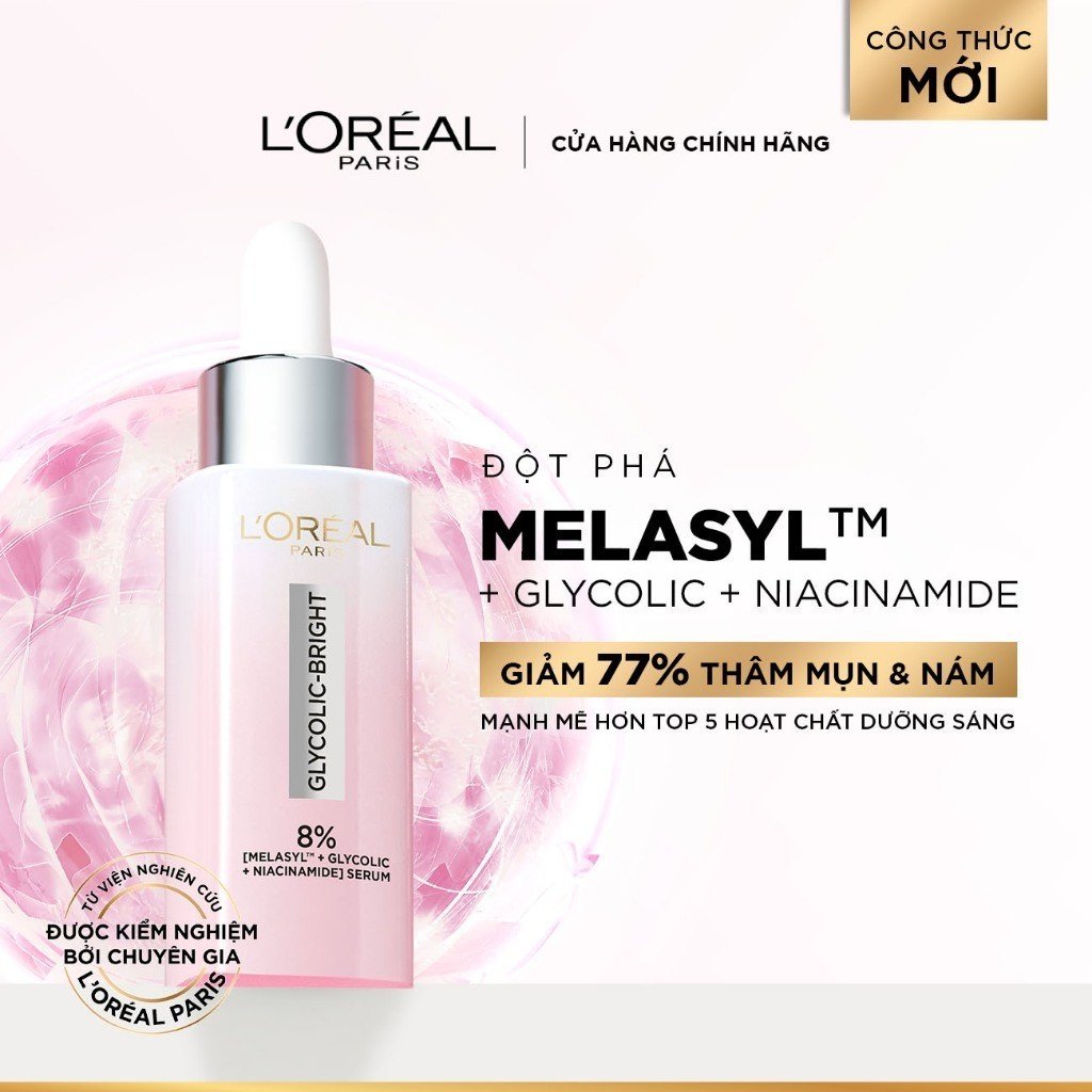 Combo L'Oreal Serum Sáng Da 30ml + Kem Dưỡng Sáng Da Ban Đêm 50ml