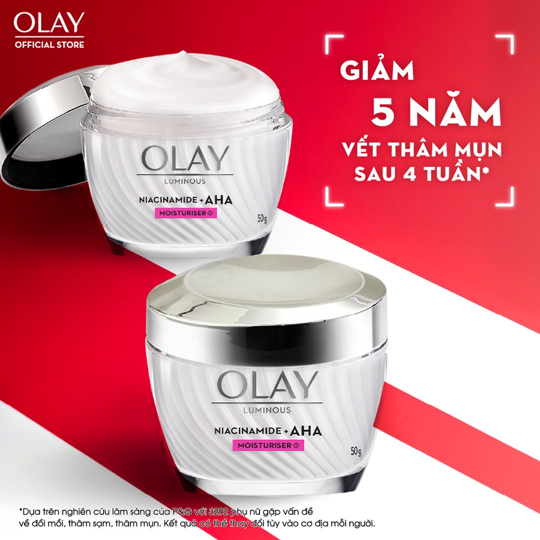 Combo Serum & Kem Dưỡng Olay Dưỡng Sáng Da, Mờ Thâm Mụn 30ml+50g