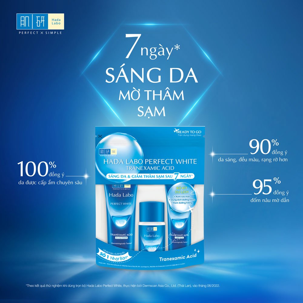 Bộ Sản Phẩm Hada Labo Dưỡng Sáng Da 3 Món