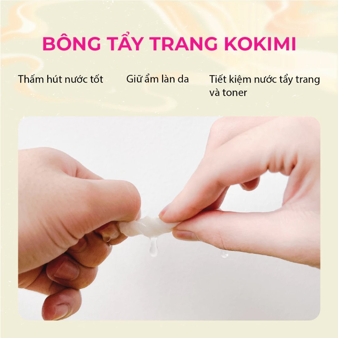 Bông Tẩy Trang Mihoo Kokimi Bông Vuông Túi 240 Miếng