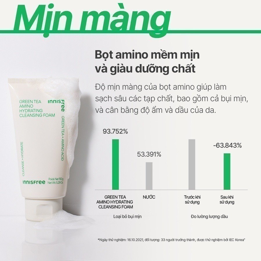 Combo 2 Sữa Rửa Mặt innisfree Dưỡng Ẩm Từ Trà Xanh 150g (Mới)