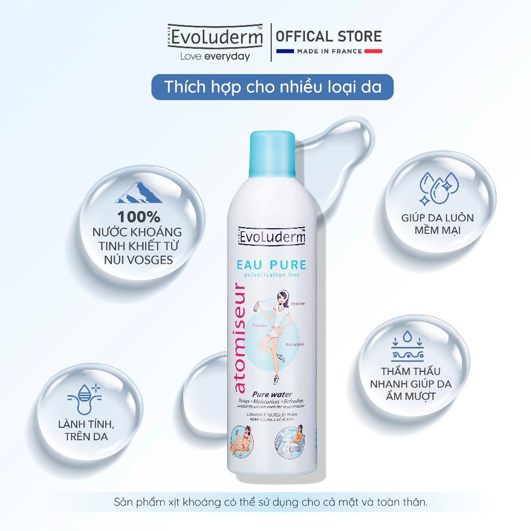 Combo 2 Xịt Khoáng Evoluderm Cấp Nước & Làm Dịu Da 150ml