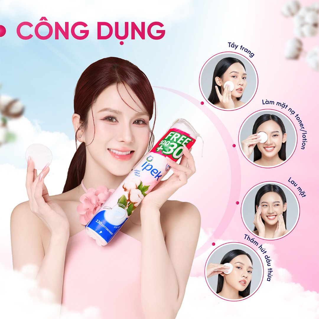 Combo 4 Bông Tẩy Trang Ipek 150 Miếng