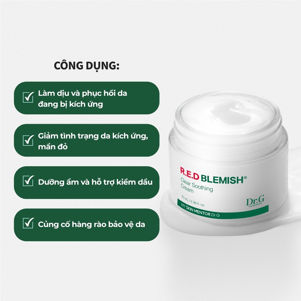 Combo Dr.G Kem Dưỡng Cấp Ẩm, Phục Hồi 70ml & Kem Chống Nắng Sáng Da 20ml