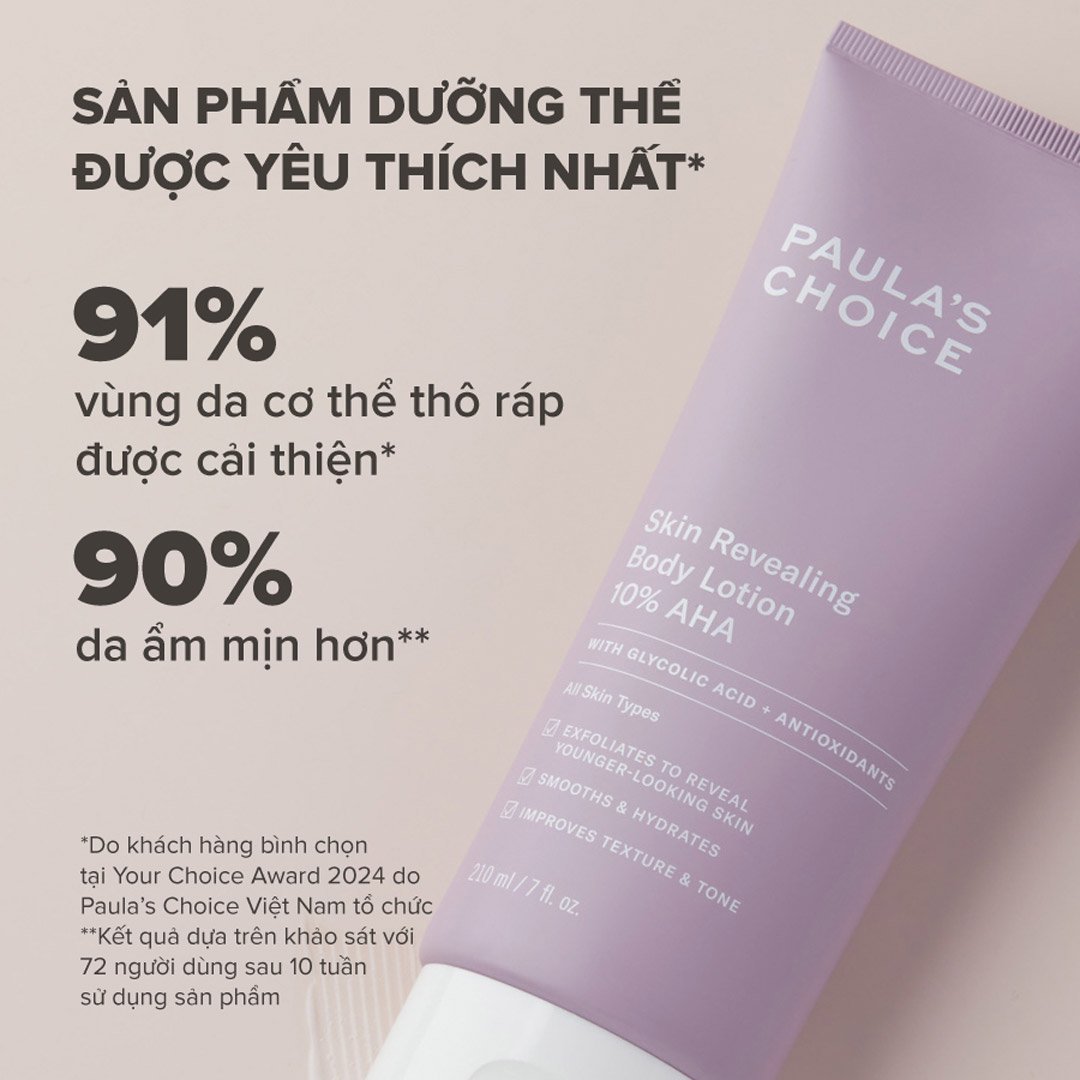 Combo Paula’s Choice Kem Dưỡng Thể 10% AHA Làm Sáng Da 210ml + Dung Dịch Tẩy Da Chết 2% BHA 30ml