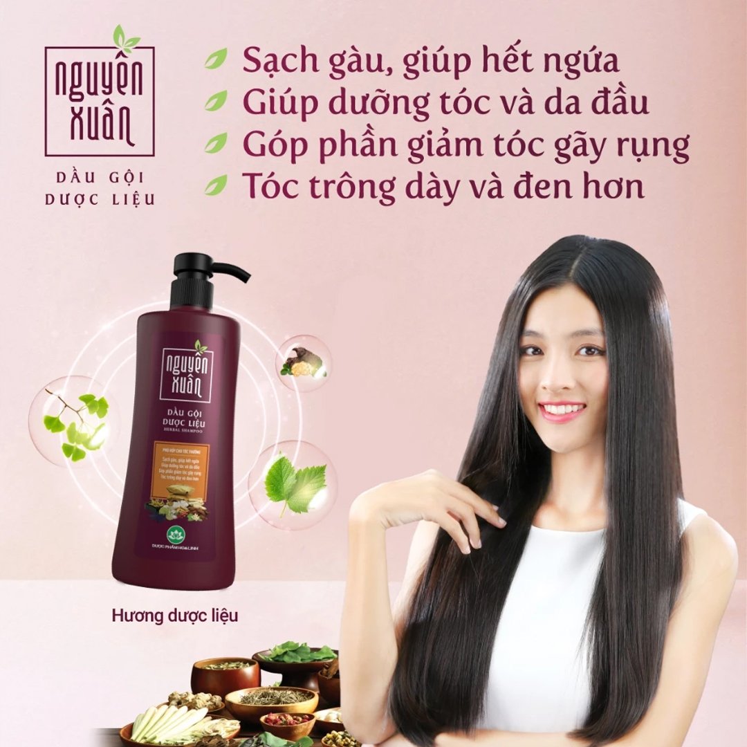 Dầu Gội Nguyên Xuân Dược Liệu Cho Tóc Thường 450ml