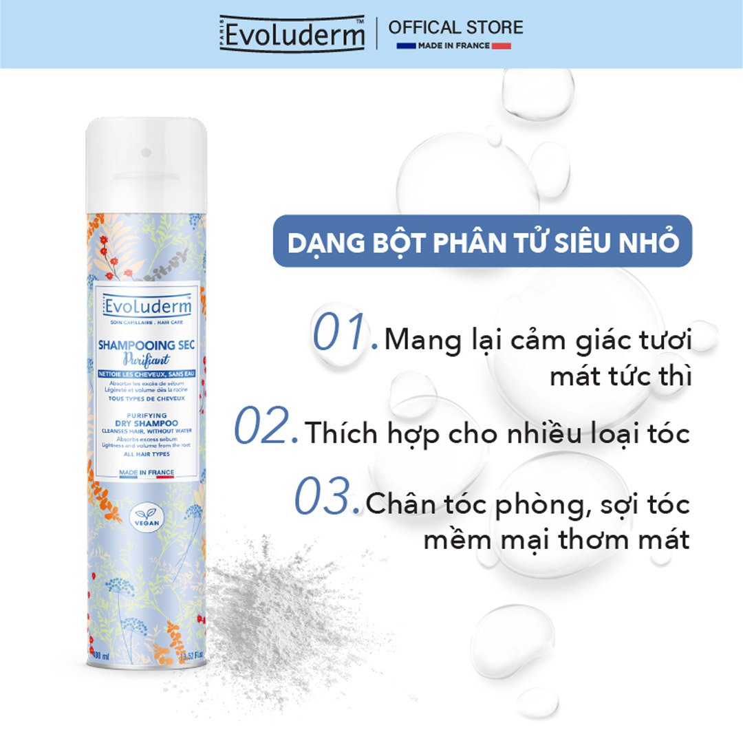 Dầu Gội Khô Evoluderm 400ml