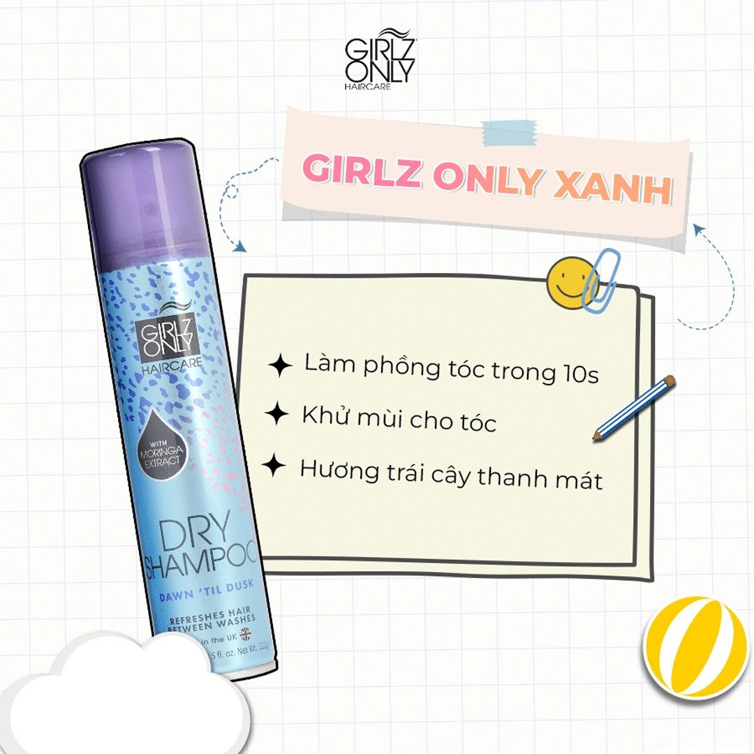 Dầu Gội Khô Girlz Only Hương Cam Quýt Tươi Mát 200ml