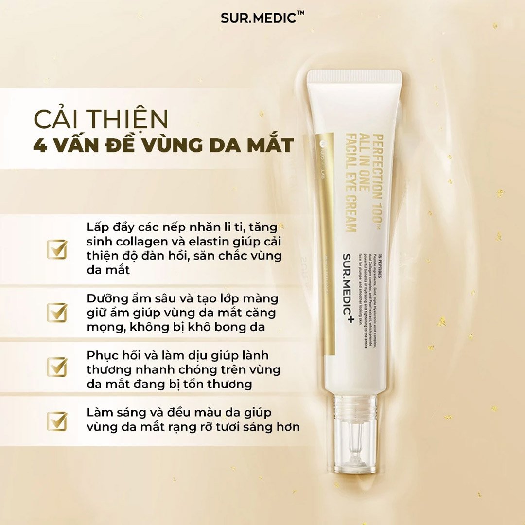 Kem Dưỡng Mắt Sur.Medic+ Giảm Nếp Nhăn, Ngăn Lão Hóa 35ml