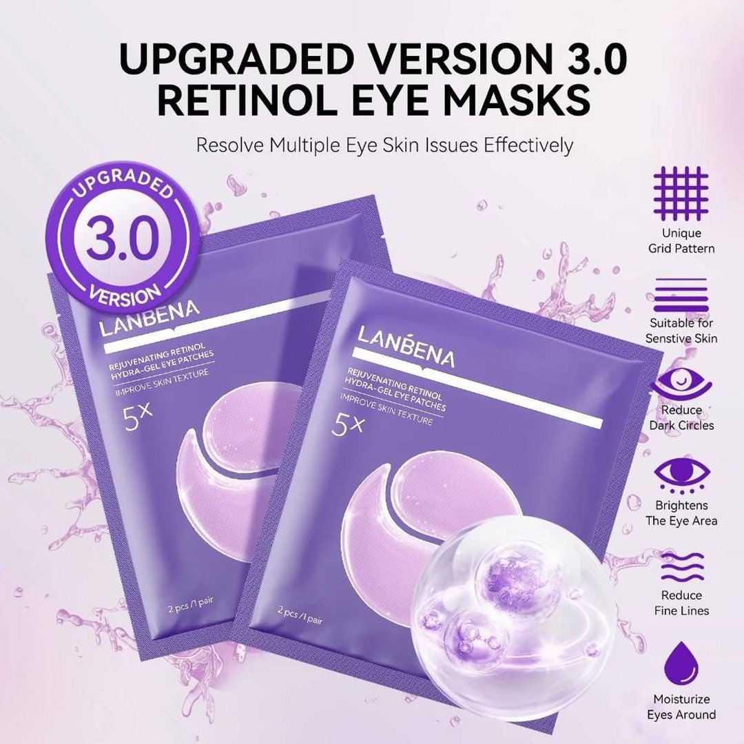 Mặt Nạ Mắt Lanbena Retinol Ngăn Lão Hóa, Làm Mờ Quầng Thâm 2 Miếng
