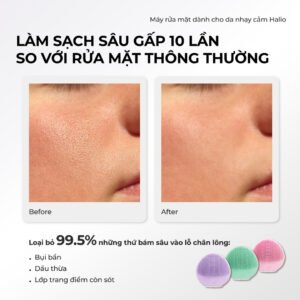 Máy Rửa Mặt Halio Dành Cho Da Nhạy Cảm Màu Tím Nhạt