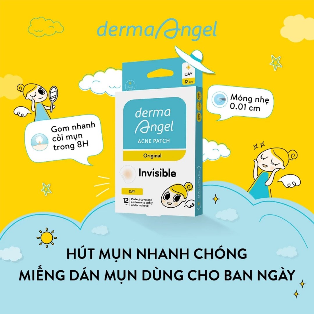 Miếng Dán Mụn Derma Angel Dùng Cho Ngày 12 Miếng