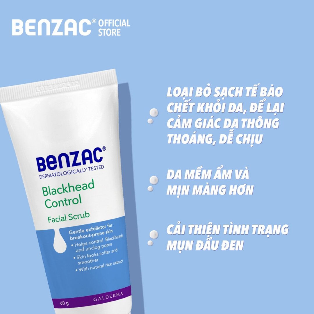 Tẩy Tế Bào Chết Benzac Sạch Mụn Đầu Đen Cho Da Dầu Mụn 60g