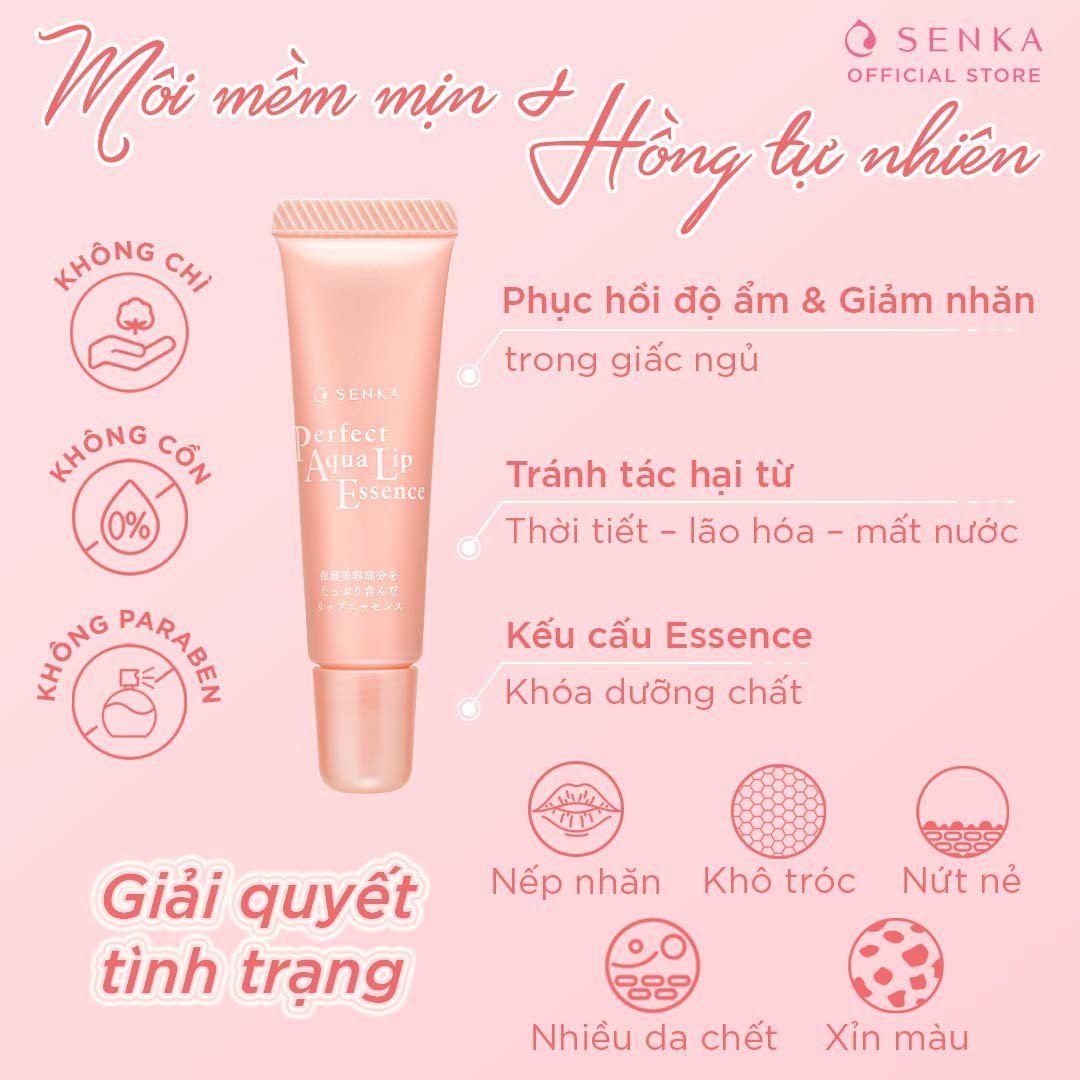 Tinh Chất Dưỡng Môi Senka Cấp Ẩm & Ngừa Khô, Nẻ Môi 10g