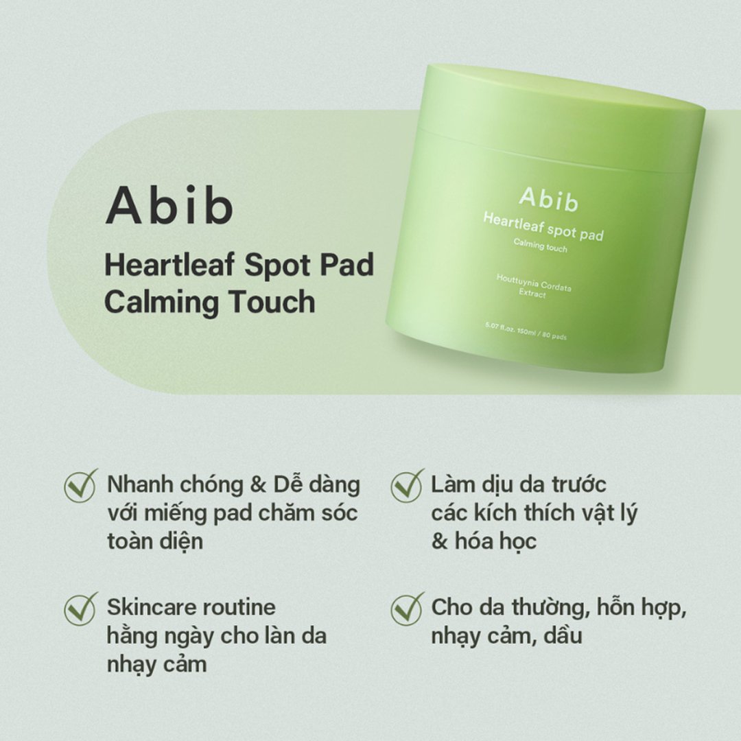 Toner Pad Abib Diếp Cá Giúp Làm Dịu Da & Tẩy Tế Bào Chết 80 Miếng
