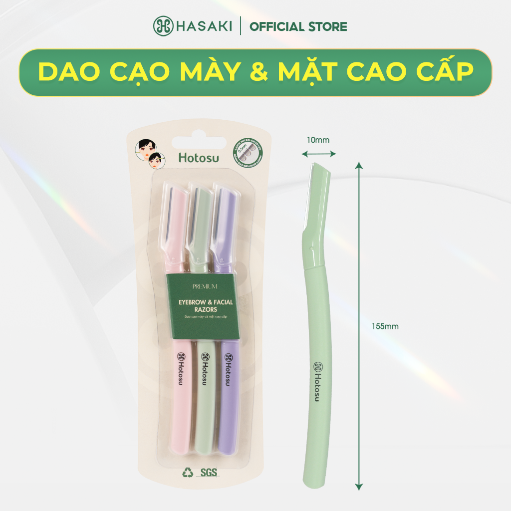 Dao Cạo Mày Và Mặt Hotosu Cao Cấp (3 Cây Nhiều Màu)