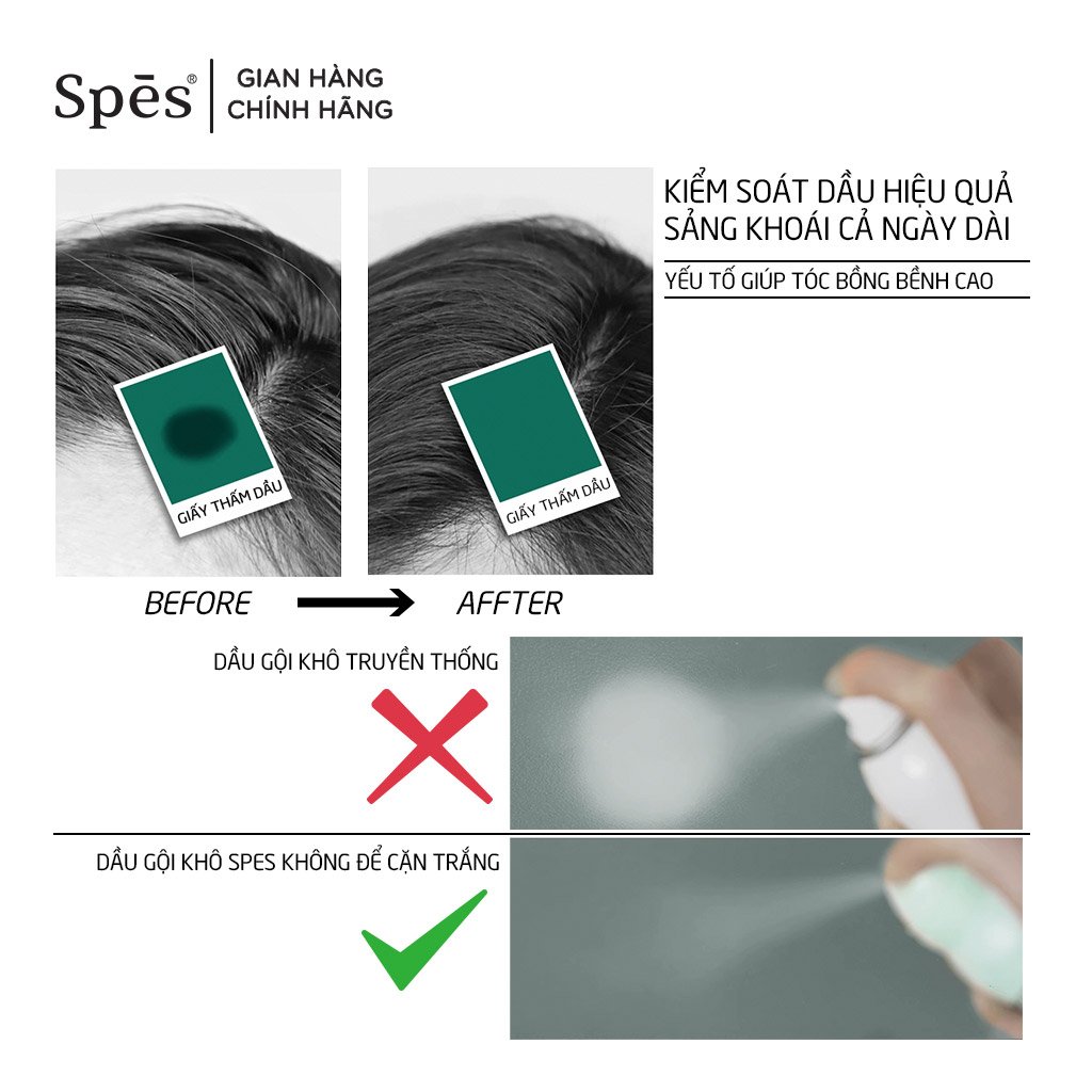 Dầu Gội Khô Spes Dạng Xịt Hương Trà Bá Tước 50ml