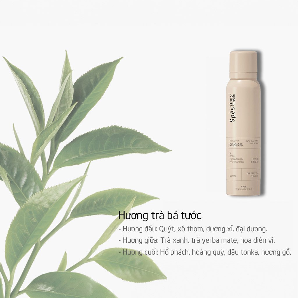 Dầu Gội Khô Spes Dạng Xịt Hương Trà Bá Tước 50ml