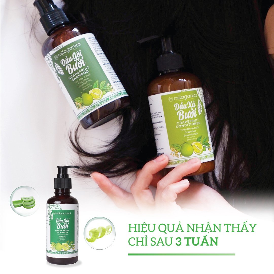 Dầu Gội Milaganics Tinh Dầu Bưởi Kích Thích Mọc Tóc 500ml