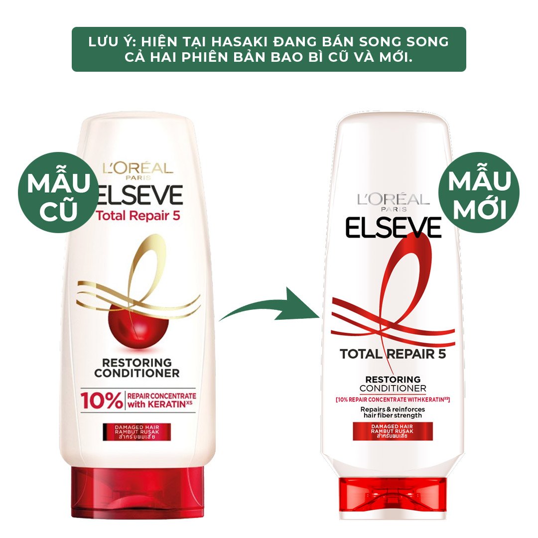 Dầu Xả L'Oreal Giảm 5 Dấu Hiệu Của Tóc Hư Tổn 265ml